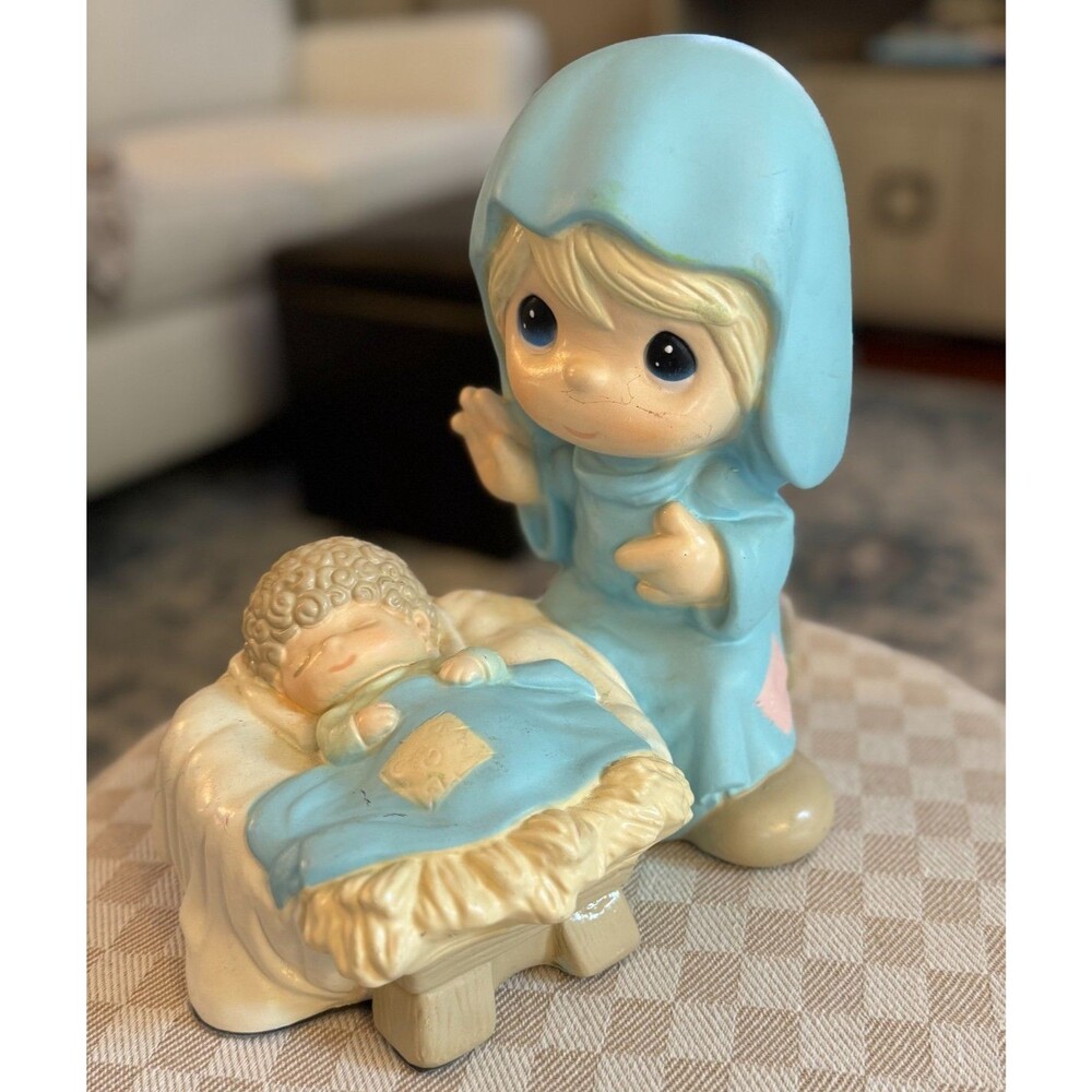 Vintage 1999 Precious Moments Nativity Large Mary Baby Jesus & Joseph Figurines - Picture 6 of 16